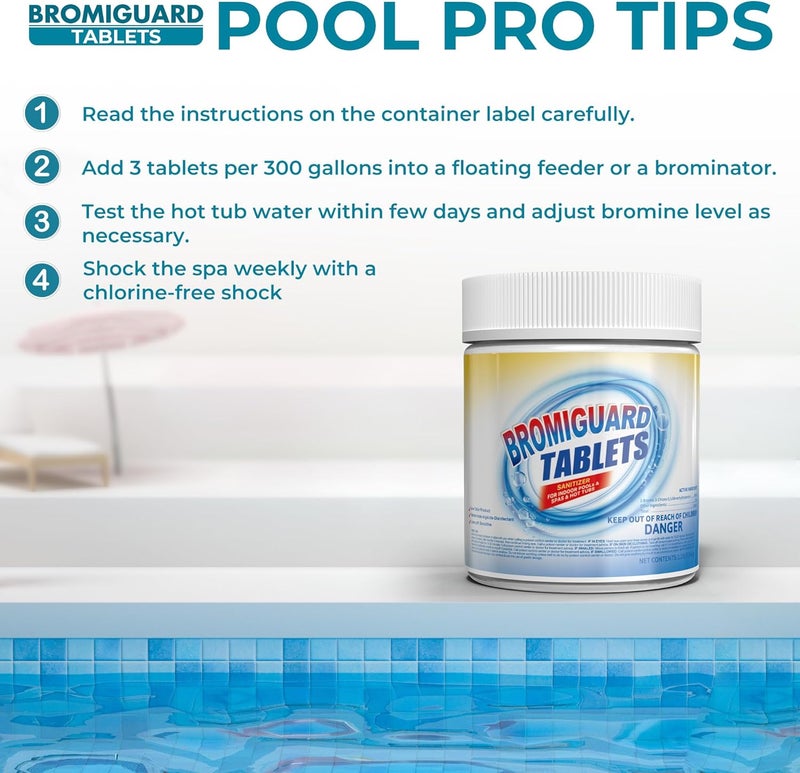 POOLACC 1 Inch 1.2 lbs Bromine Tablets for Spa Hot Tub| Brominating Chemical Sanitizer for Spas, Hot Tubs or Indoor Pools - Image 5
